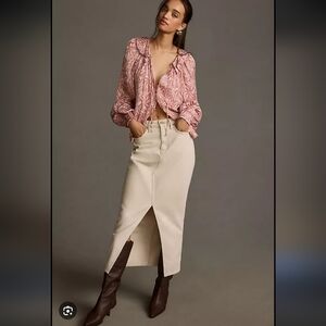 20-Anthropologie Blush Floral Blouse